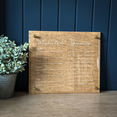 Acrylic Meal Planner - Olive Branch